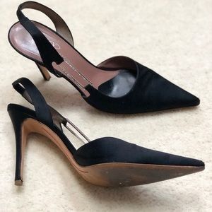 Valentino Garavani Black Satin Heels